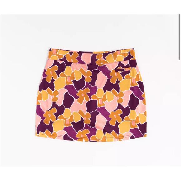 Pebble Beach dry-luxe performance skort skirt shorts size XL mod floral print - Picture 1 of 11